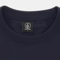 Volcom Unisex U-Neck Long Sleeves Cotton Logo Sweatshirts For Men Gray X M -Volcom Sales Shop org 8581