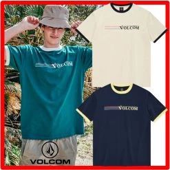 Volcom Unisex Street Style Short Sleeves Logo T-Shirts For Women Navy X Xl
