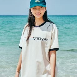 Volcom Unisex Street Style Short Sleeves Logo T-Shirts For Women Navy X Xl -Volcom Sales Shop org 8642