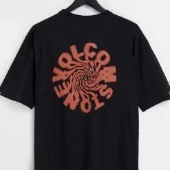 Volcom Crew Neck Pullovers Unisex Street Style Plain Cotton For Men Black X Xs Chest32-34