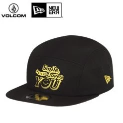 Volcom Unisex Street Style Collaboration Caps For Men Black X One Size
