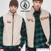 Volcom Unisex Cotton Logo Vests & Gillets For Men Beige X Xl -Volcom Sales Shop org 8725