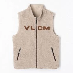 Volcom Unisex Cotton Logo Vests & Gillets For Men Beige X Xl -Volcom Sales Shop org 8732