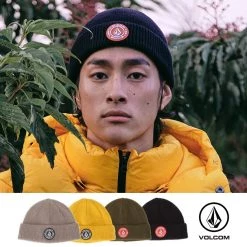 Volcom Unisex Street Style Knit Hats For Men Beige X One Size