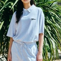 Volcom 2022 SS Unisex Cotton Short Sleeves Logo Polos For Men Gray X S -Volcom Sales Shop org 8798