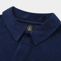 Volcom 2022 SS Unisex Cotton Short Sleeves Logo Polos For Men Gray X S -Volcom Sales Shop org 8802