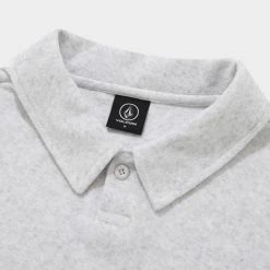 Volcom 2022 SS Unisex Cotton Short Sleeves Logo Polos For Men Gray X S -Volcom Sales Shop org 8806