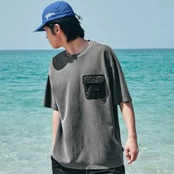 Volcom Unisex Street Style Short Sleeves Logo T-Shirts For Men Khaki X S -Volcom Sales Shop org 8866