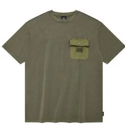 Volcom Unisex Street Style Short Sleeves Logo T-Shirts For Men Khaki X S -Volcom Sales Shop org 8873