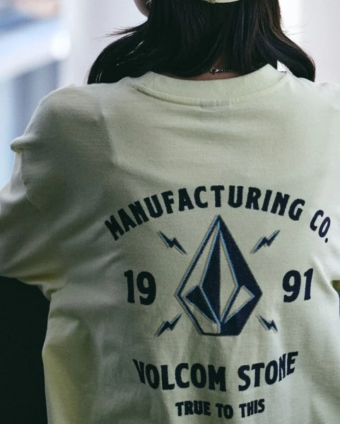 Volcom Unisex U-Neck Long Sleeves Cotton Long Sleeve T-shirt Logo For Men White X M 6 Volcom Unisex U-Neck Long Sleeves Cotton Long Sleeve T-shirt Logo For Men White X M - Image 4