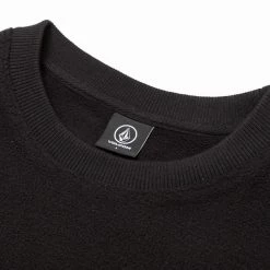 Volcom Unisex Street Style Long Sleeves Logo Sweatshirts For Men Black X S -Volcom Sales Shop org 8952