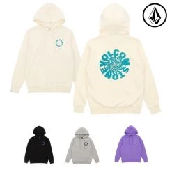 Volcom Unisex Long Sleeves Cotton Logo Hoodies For Men Black X L