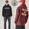 Volcom Unisex Street Style Long Sleeves Cotton Logos On The Sleeves For Men Burgundy X Xl -Volcom Sales Shop org 8972