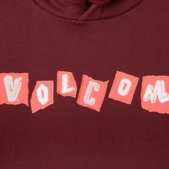 Volcom Unisex Street Style Long Sleeves Cotton Logos On The Sleeves For Men Burgundy X Xl -Volcom Sales Shop org 8978