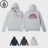 Volcom Unisex Long Sleeves Cotton Logo Hoodies For Men Navy X Xl -Volcom Sales Shop org 8989
