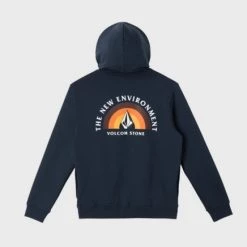 Volcom Unisex Long Sleeves Cotton Logo Hoodies For Men Navy X Xl -Volcom Sales Shop org 8997