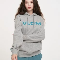 Volcom Unisex Street Style Long Sleeves Cotton Oversized Logo For Men Charcoal X Xl -Volcom Sales Shop org 9041