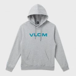 Volcom Unisex Street Style Long Sleeves Cotton Oversized Logo For Men Charcoal X Xl -Volcom Sales Shop org 9042