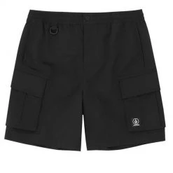 Volcom Unisex Street Style Logo Shorts For Men Black X S -Volcom Sales Shop org 9098