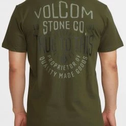 Volcom 2022 SS Unisex Logo T-Shirts For Men Khaki X L -Volcom Sales Shop org 9181