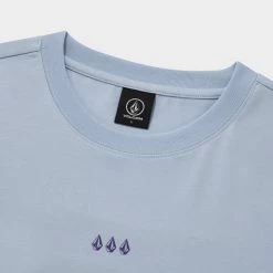 Volcom 2022 SS Unisex Logo T-Shirts For Men L.blue X S -Volcom Sales Shop org 930