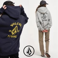 Volcom Unisex Street Style Long Sleeves Cotton Logos On The Sleeves For Men Black X L