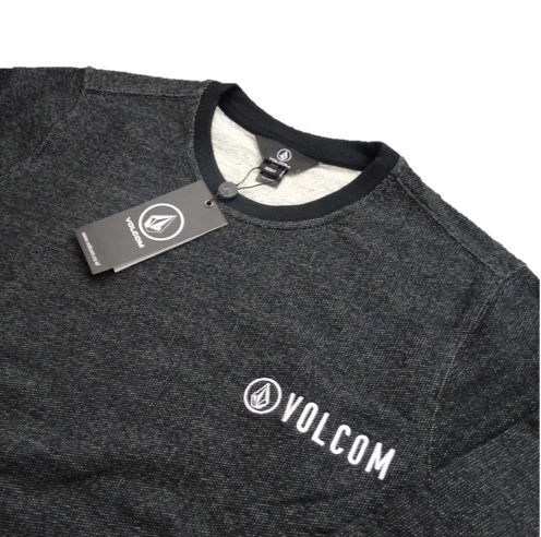 Volcom Street Style Plain Logo Sweatshirts For Men Black X S 6 Volcom Street Style Plain Logo Sweatshirts For Men Black X S - Image 4